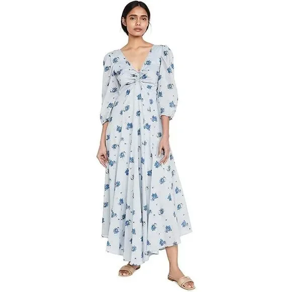 Free People | Dresses | Free People Womens Sea Glass Midi Maxi Dress Inblue  Hues Combo Sz | Poshmark